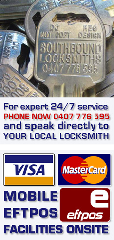 Southbound Locksmiths. Available on-site 24 hours a day, 7 days a week. Mobile, onsite service for Adelaide & the greater Southern suburbs